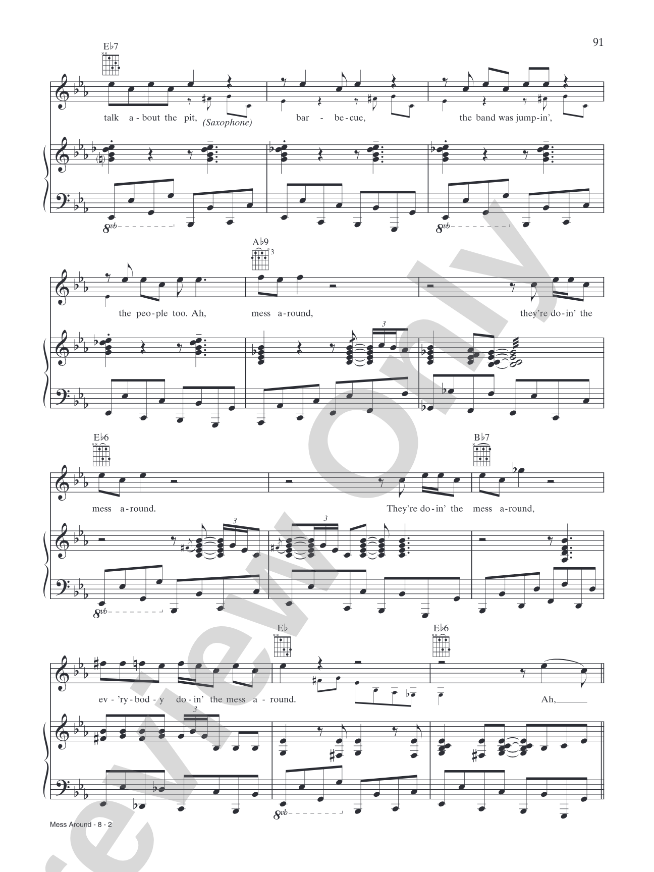 Mess Around: Piano/Vocal/Chords