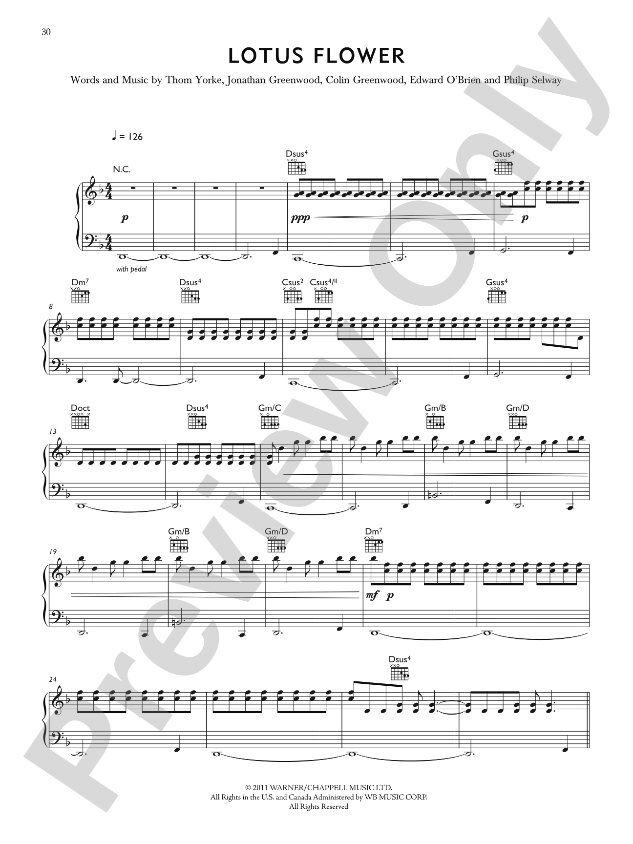 Lotus Flower: Piano/Vocal/Chords