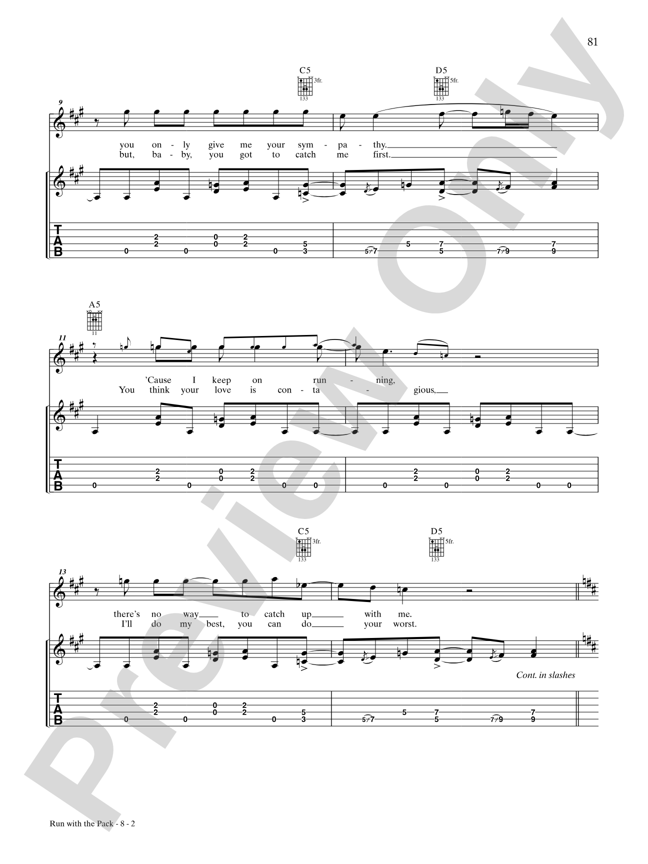 Run With the Pack: Authentic Guitar TAB