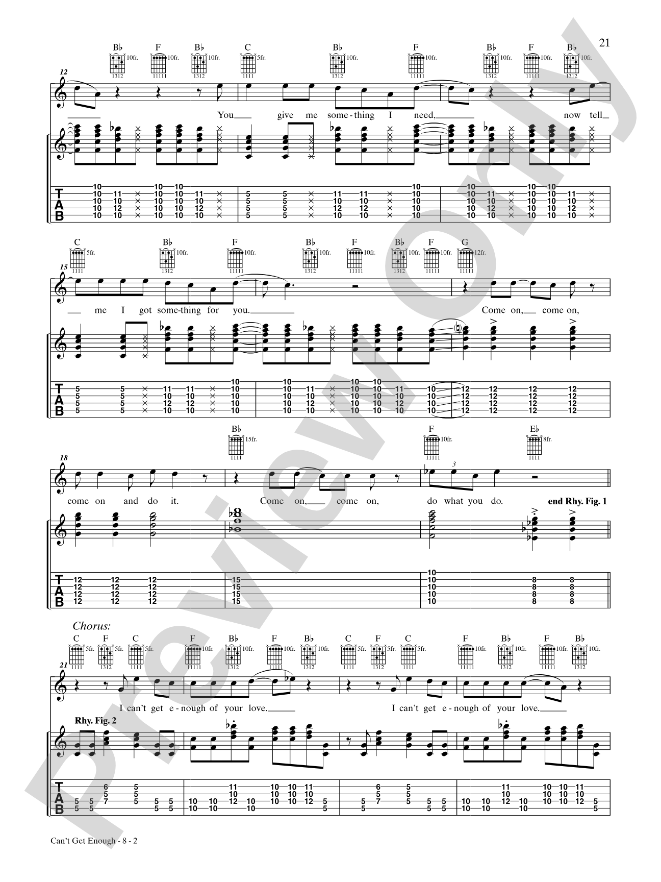 Can't Get Enough (of Your Love): Authentic Guitar TAB