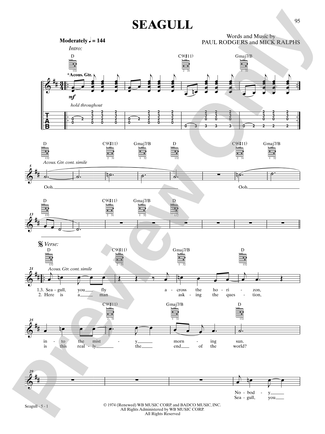 Seagull: Authentic Guitar TAB