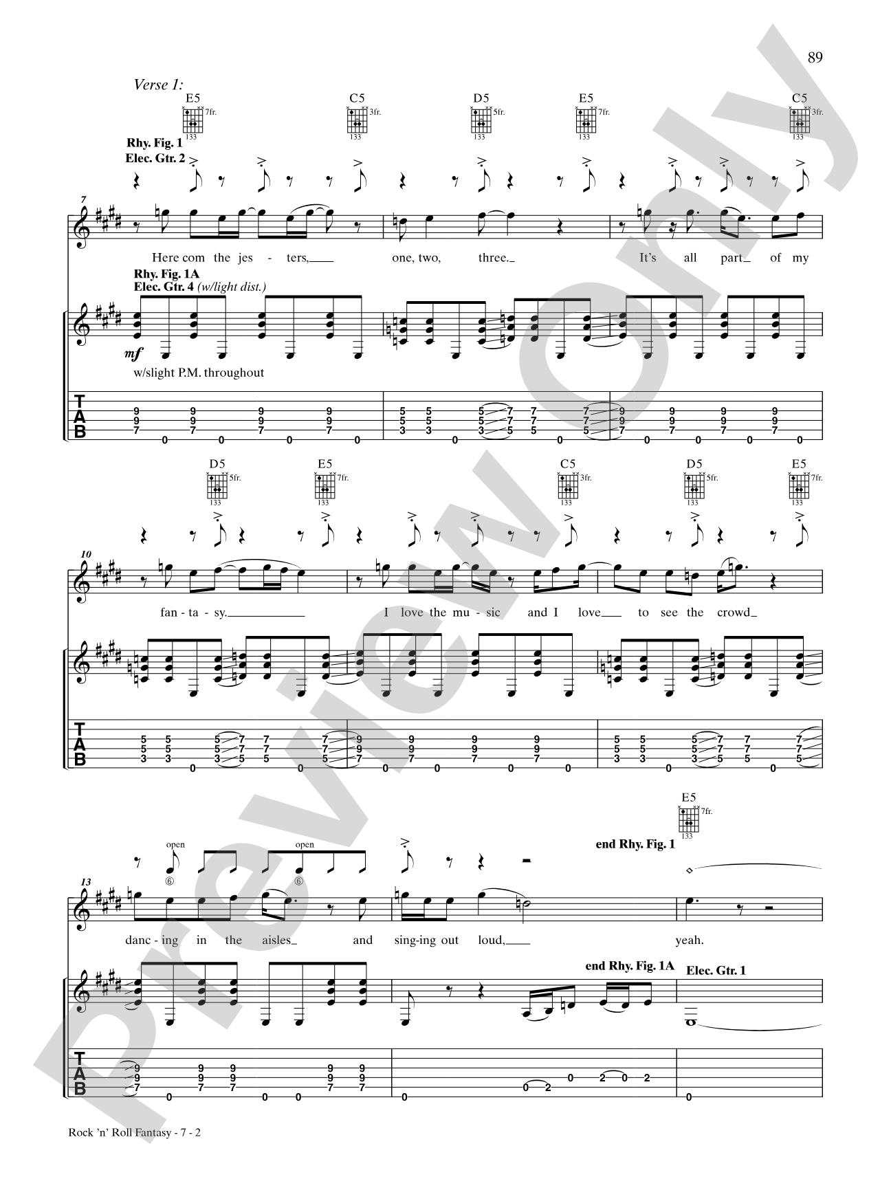 Rock & Roll Fantasy: Authentic Guitar TAB