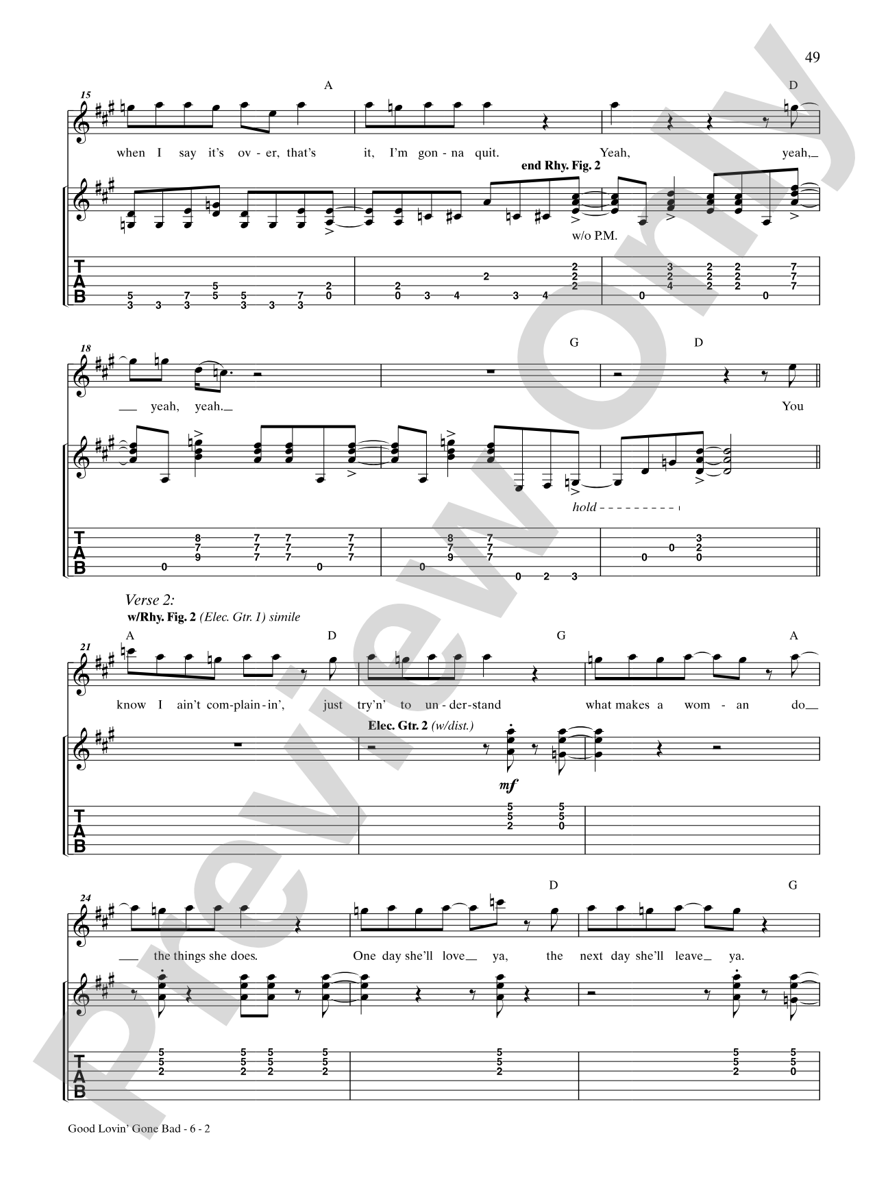 Good Lovin' Gone Bad: Authentic Guitar TAB