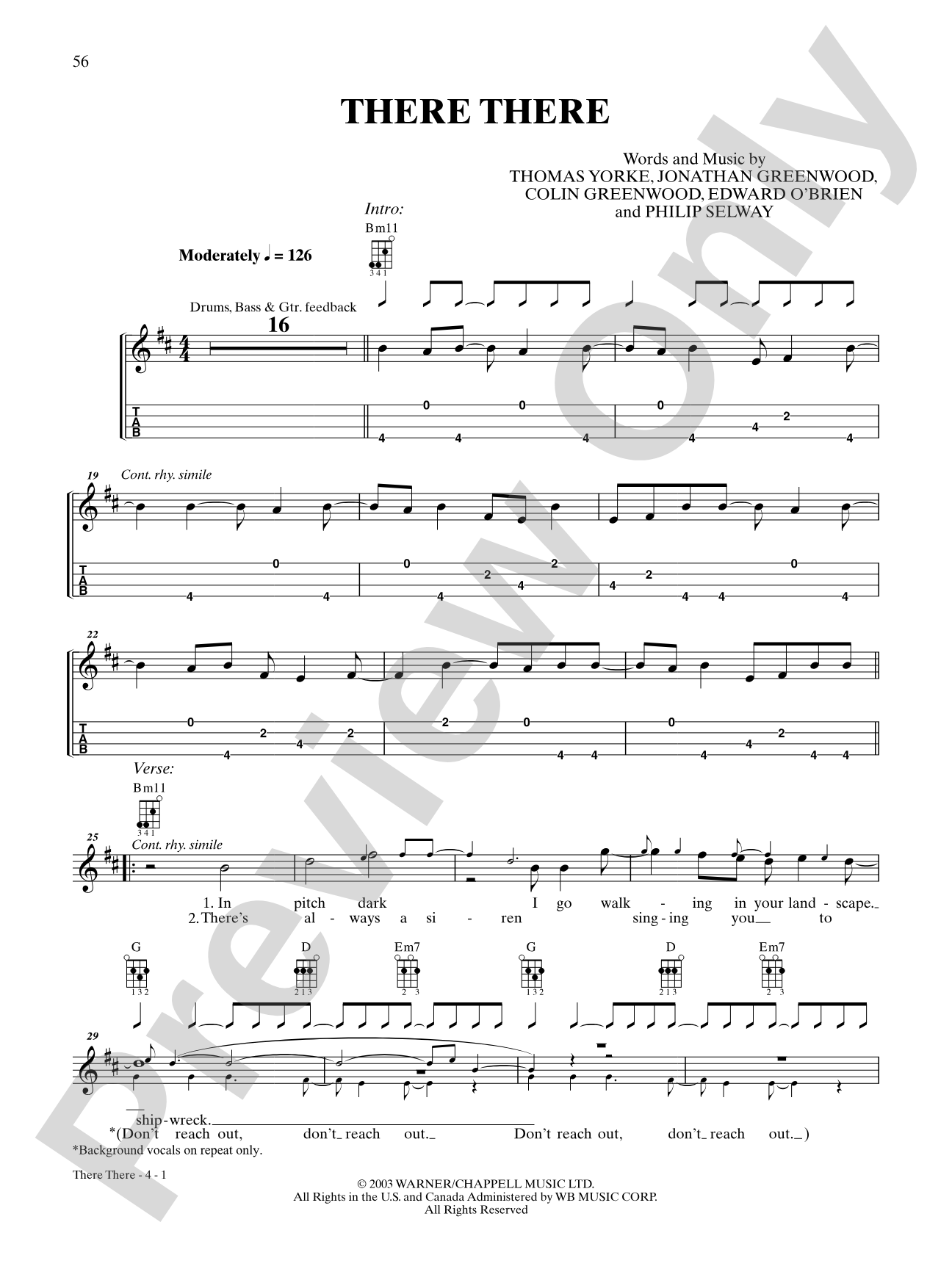 There There: Ukulele TAB