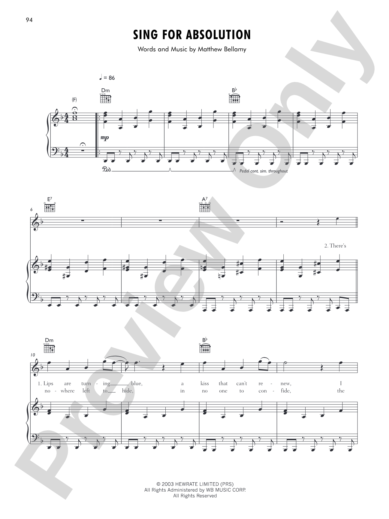 Sing for Absolution: Piano/Vocal/Chords