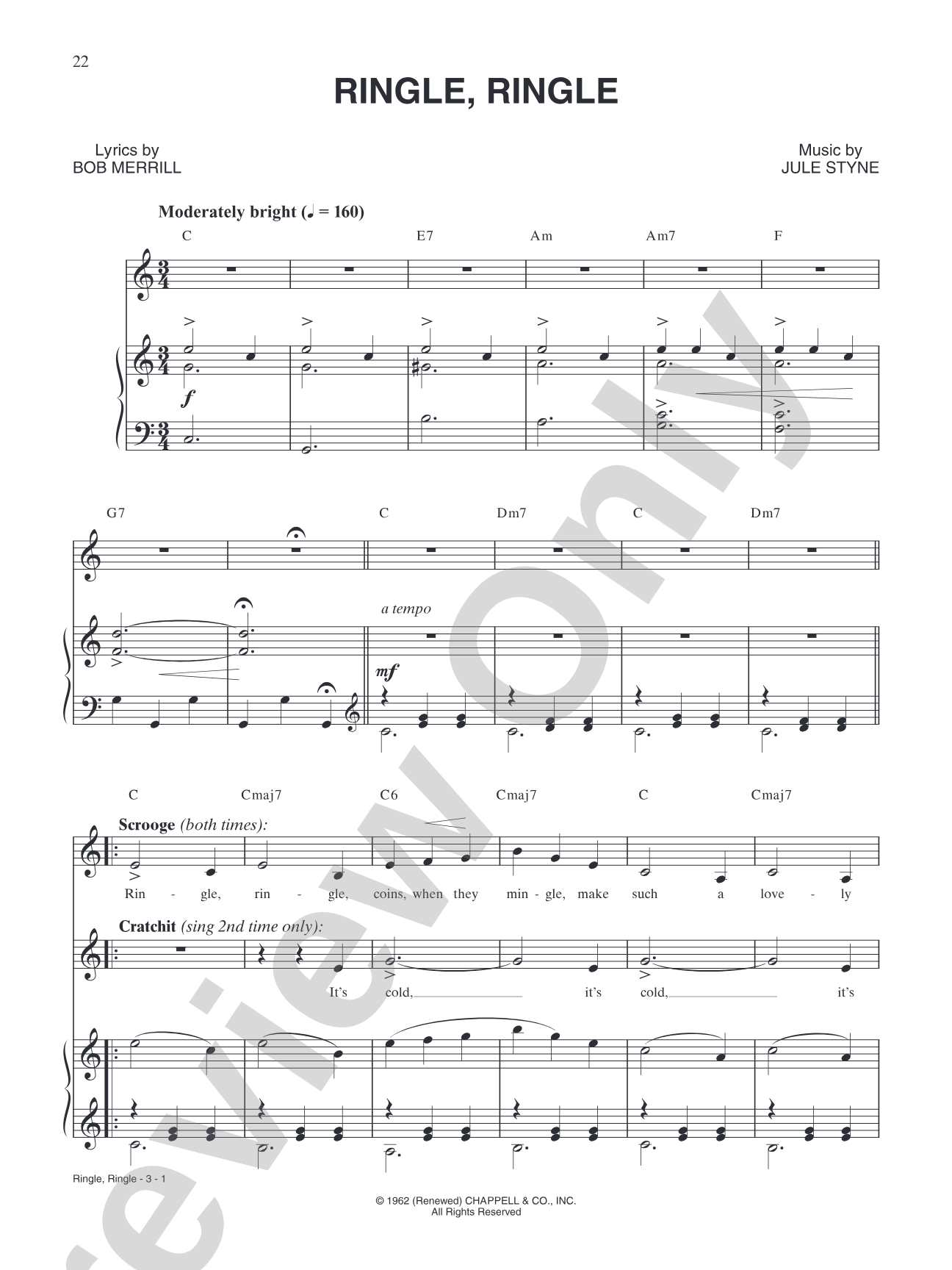 Ringle, Ringle: Piano/Vocal/Chords
