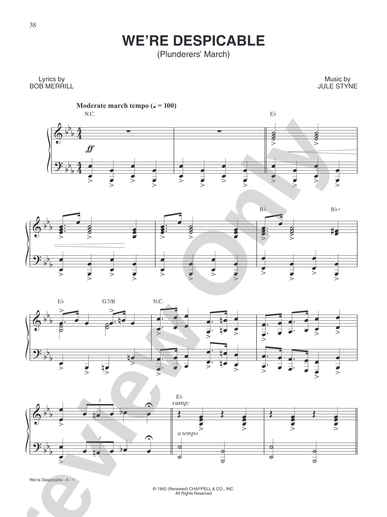 We're Despicable: Piano/Vocal/Chords