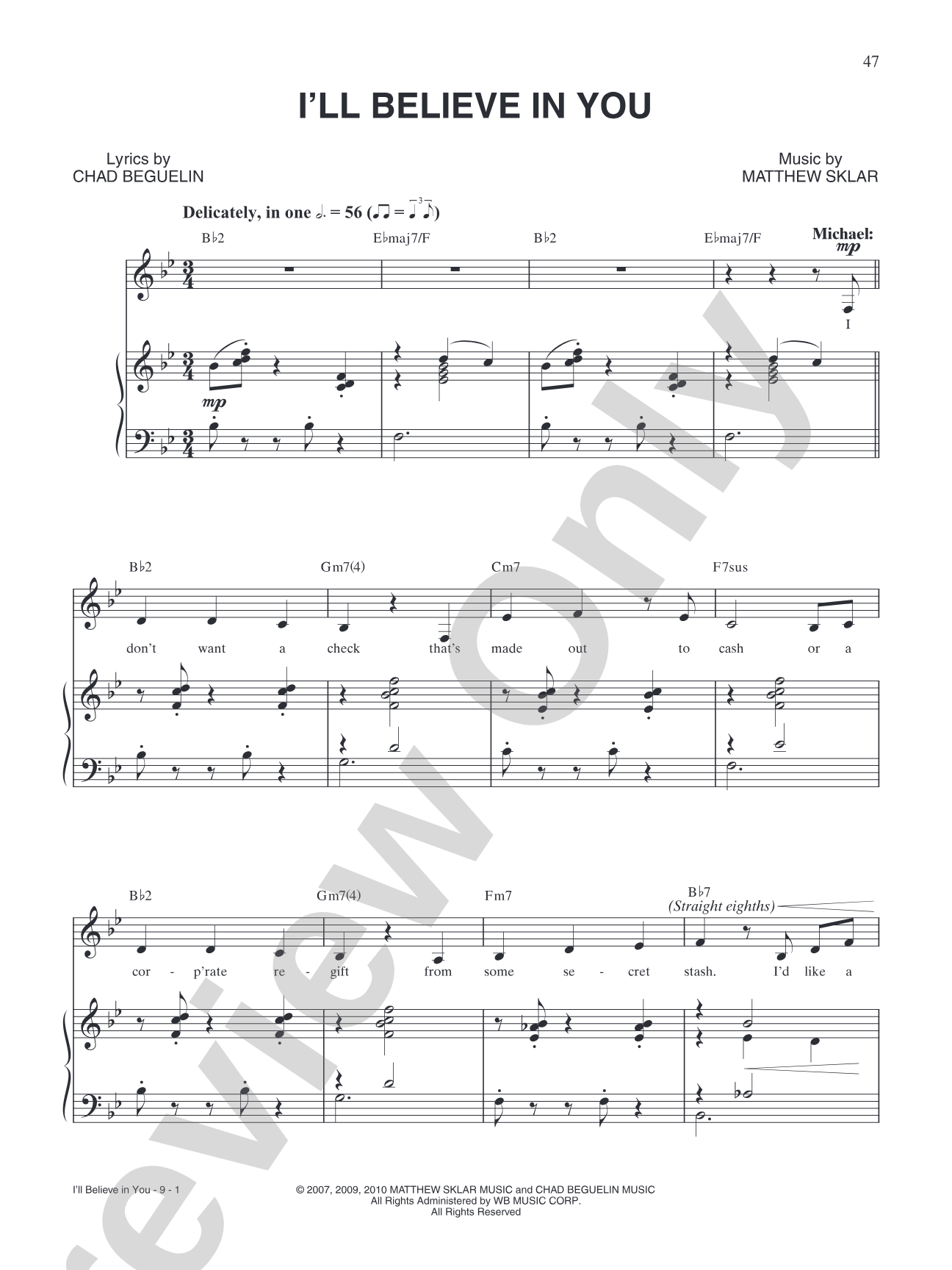 I'll Believe In You (from "Elf: The Broadway Musical"): Piano/Vocal/Chords