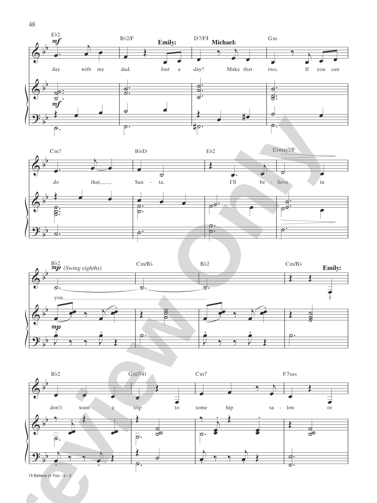 I'll Believe In You (from "Elf: The Broadway Musical"): Piano/Vocal/Chords