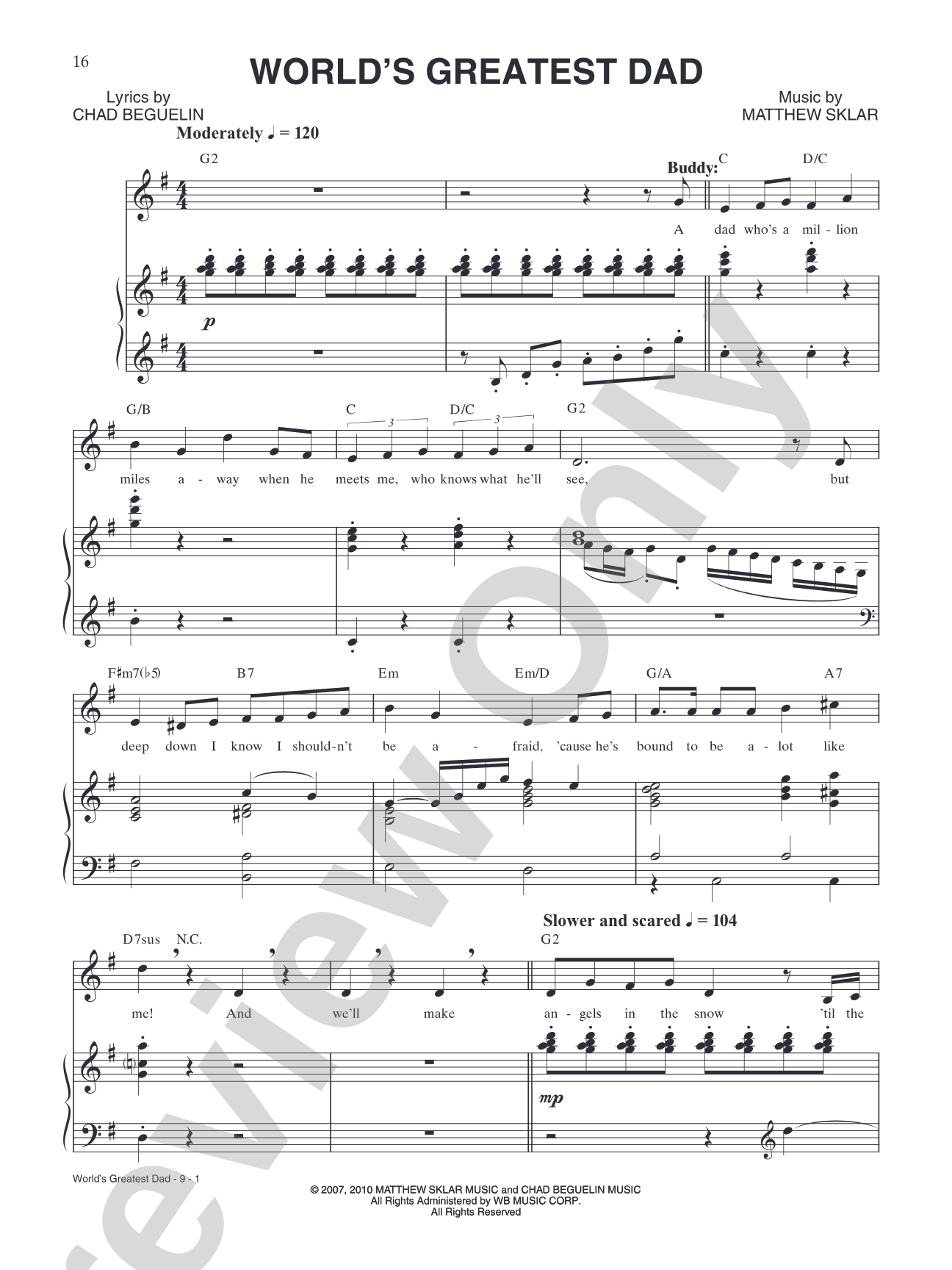 World's Greatest Dad (from "Elf: The Broadway Musical"): Piano/Vocal/Chords