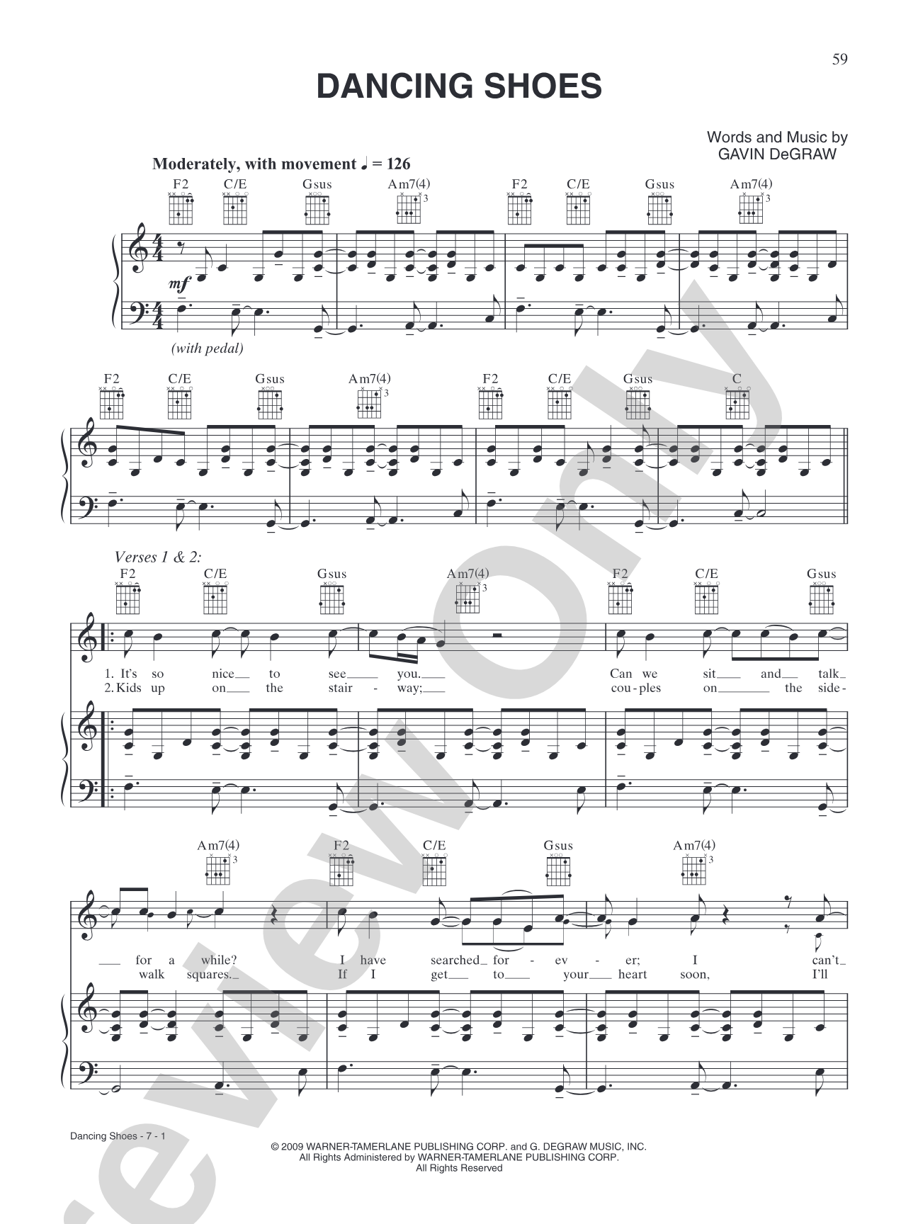 Dancing Shoes: Piano/Vocal/Chords
