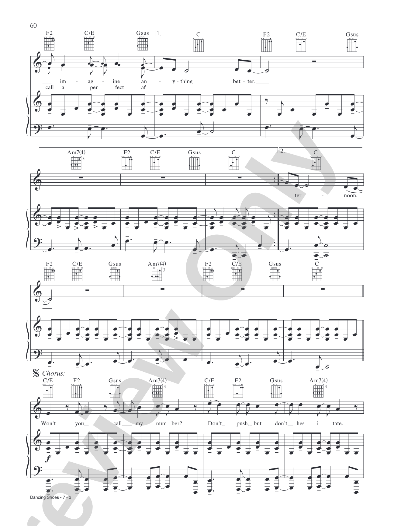 Dancing Shoes: Piano/Vocal/Chords