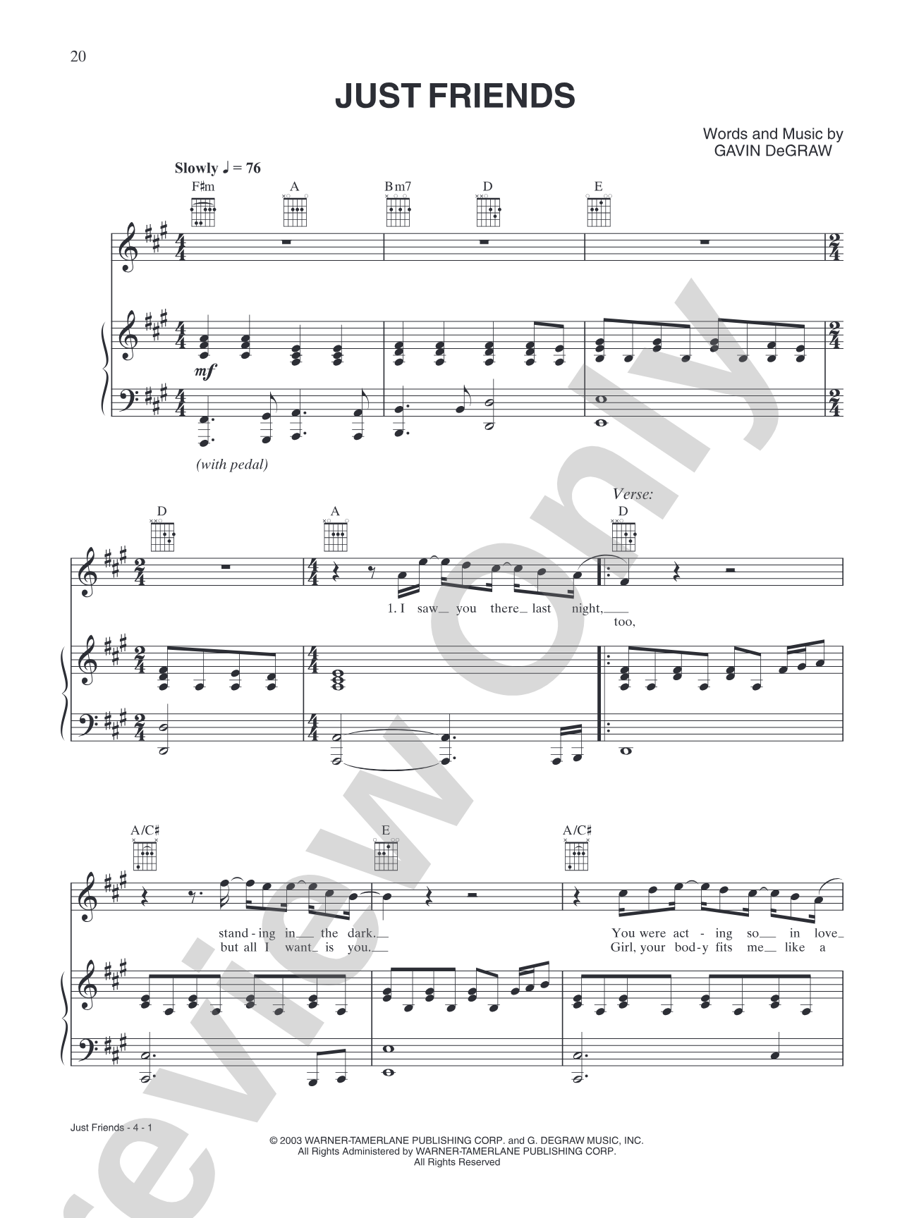 Just Friends: Piano/Vocal/Chords
