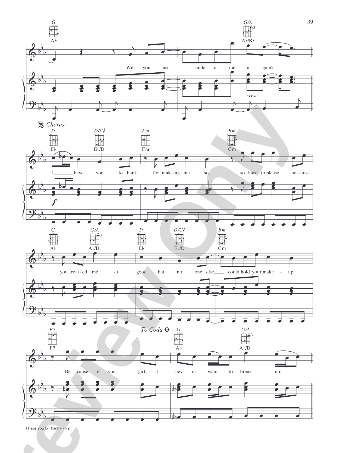 I Have You to Thank: Piano/Vocal/Chords