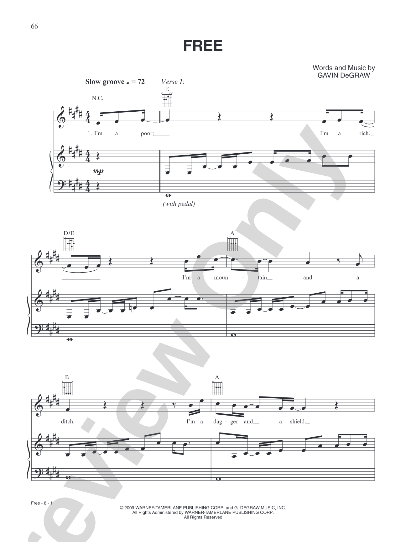 Free: Piano/Vocal/Chords