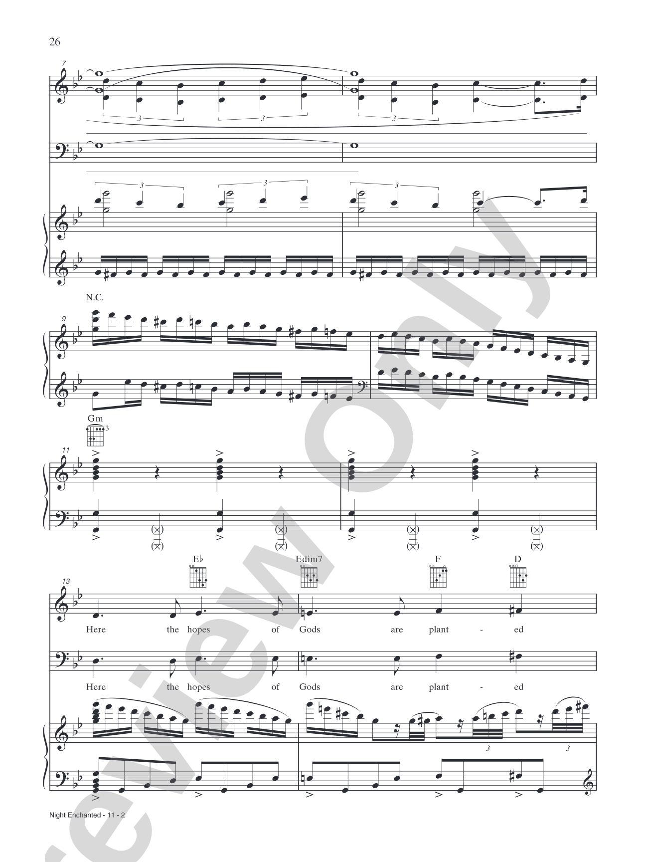 Night Enchanted: Piano/Vocal/Chords