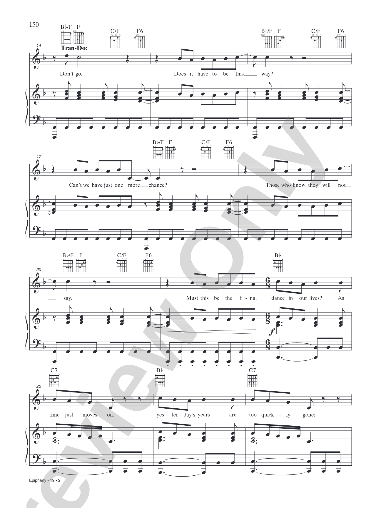 Epiphany: Piano/Vocal/Chords
