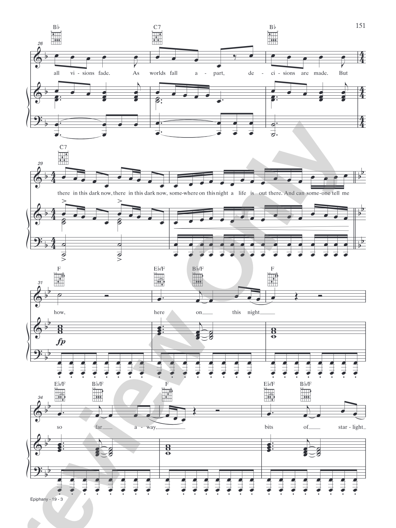 Epiphany: Piano/Vocal/Chords