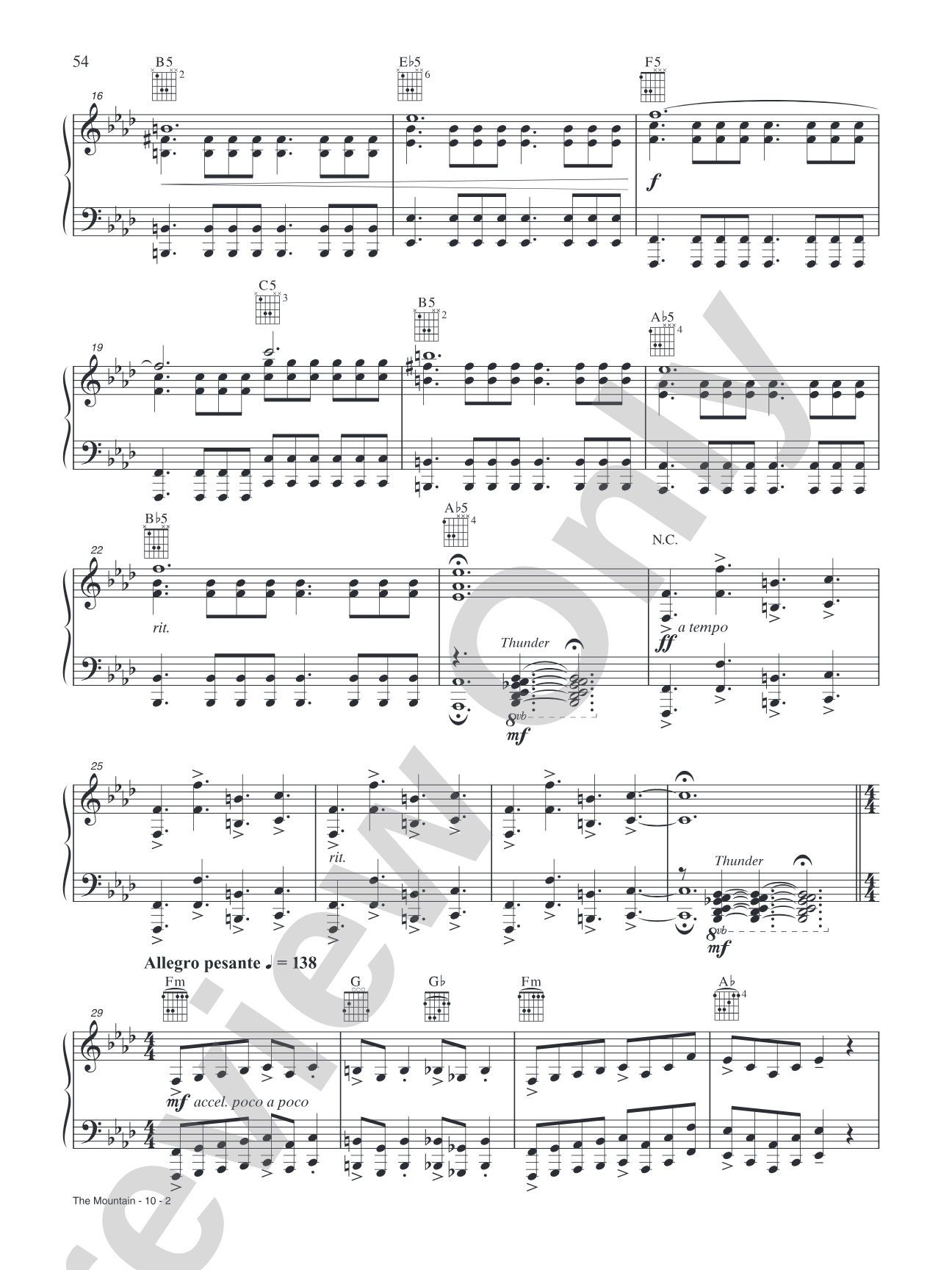 The Mountain: Piano/Vocal/Chords