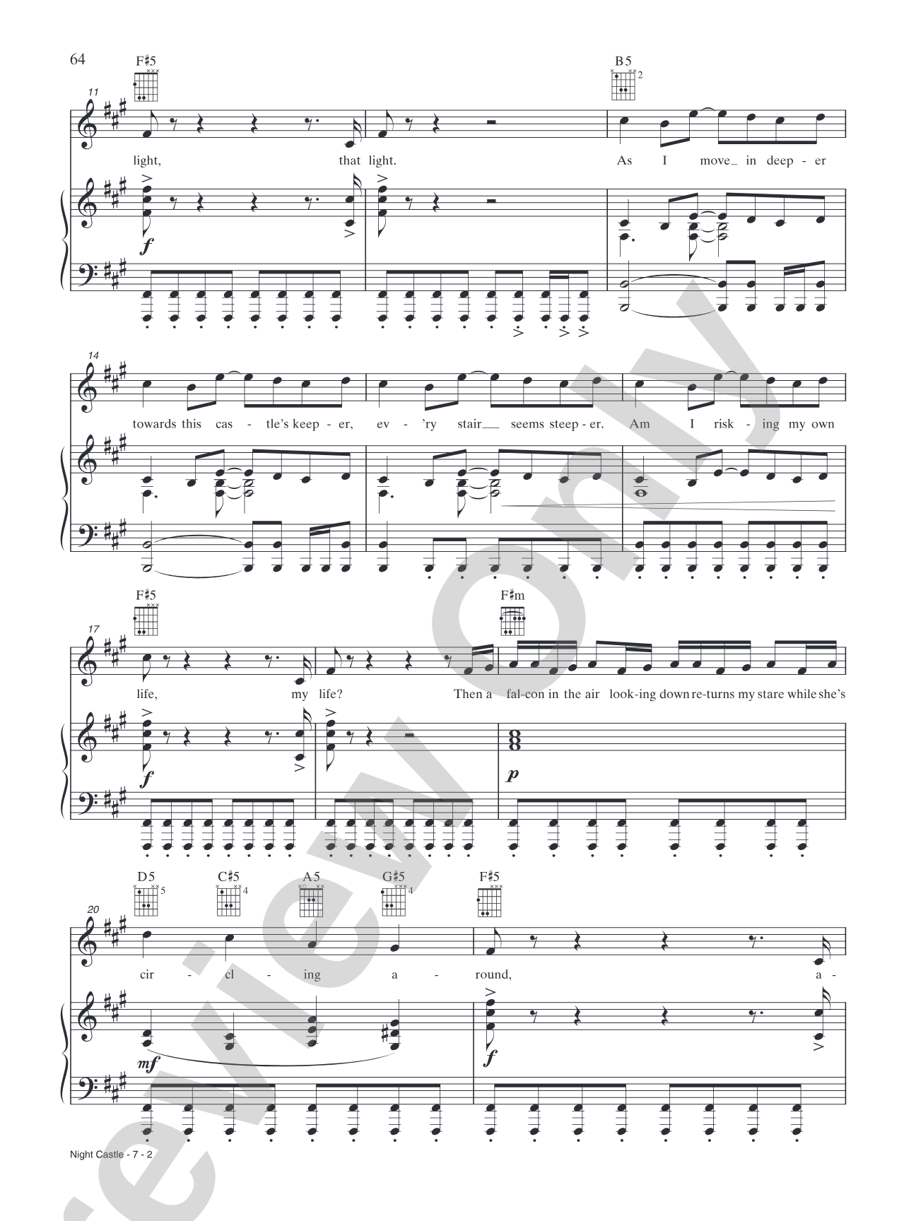 Night Castle: Piano/Vocal/Chords