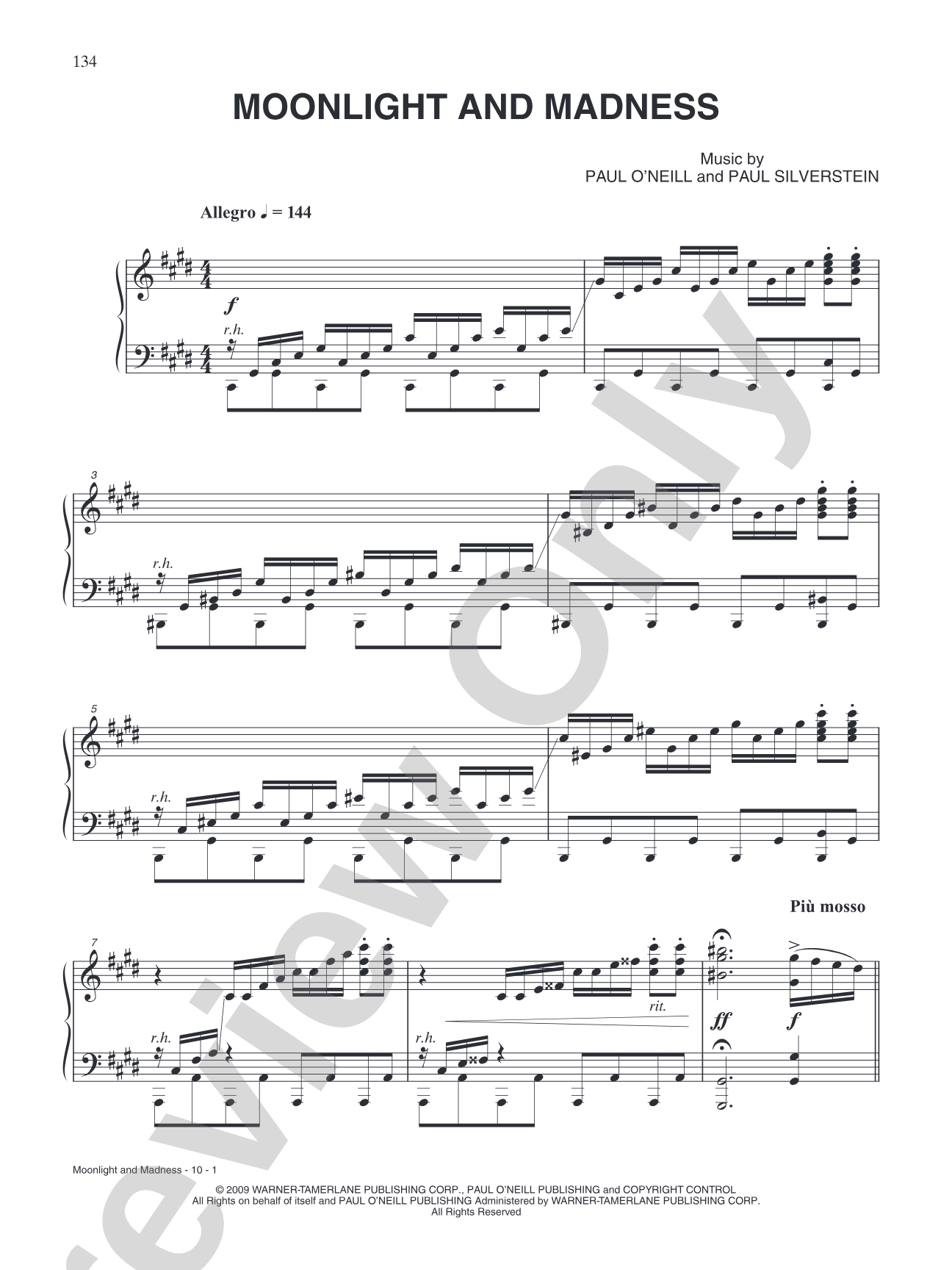 Moonlight and Madness: Piano/Vocal/Chords