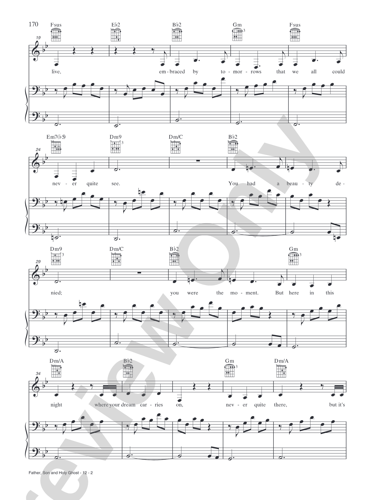 Father, Son and Holy Ghost: Piano/Vocal/Chords