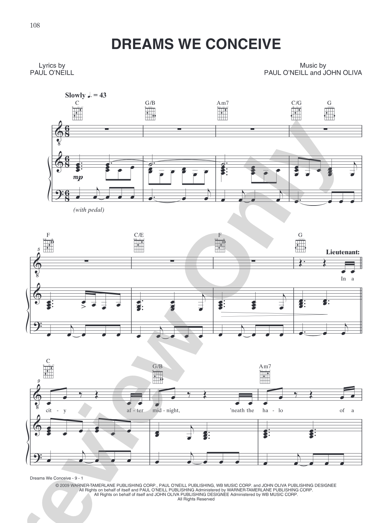 Dreams We Conceive: Piano/Vocal/Chords