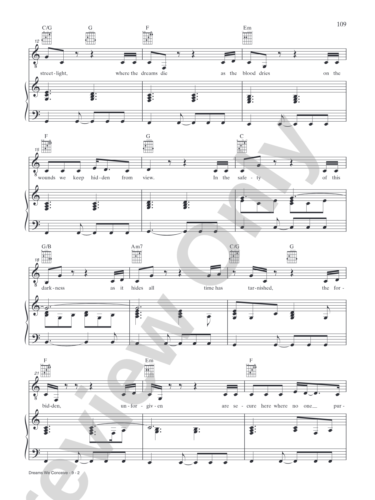 Dreams We Conceive: Piano/Vocal/Chords