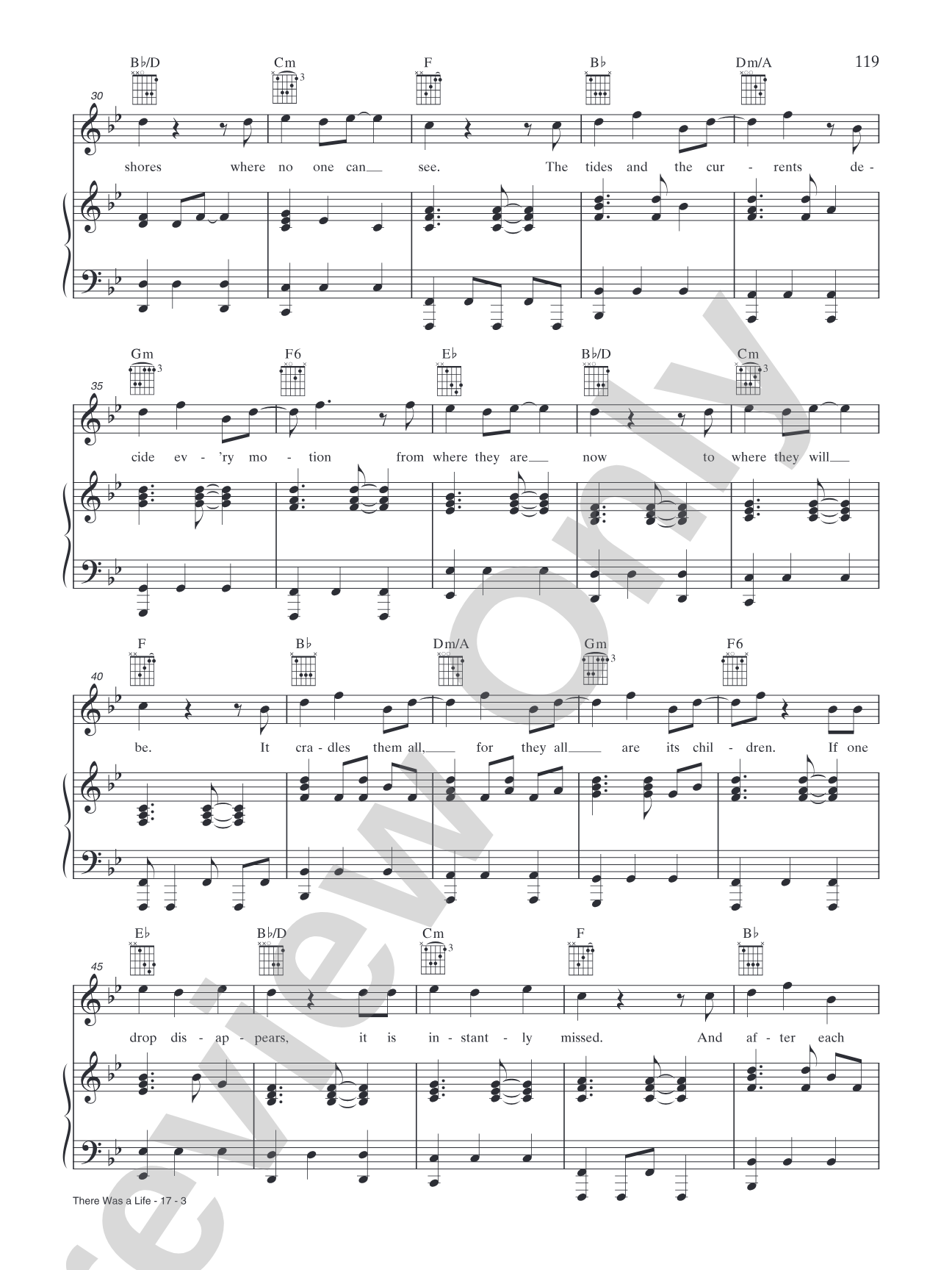 There Was a Life: Piano/Vocal/Chords