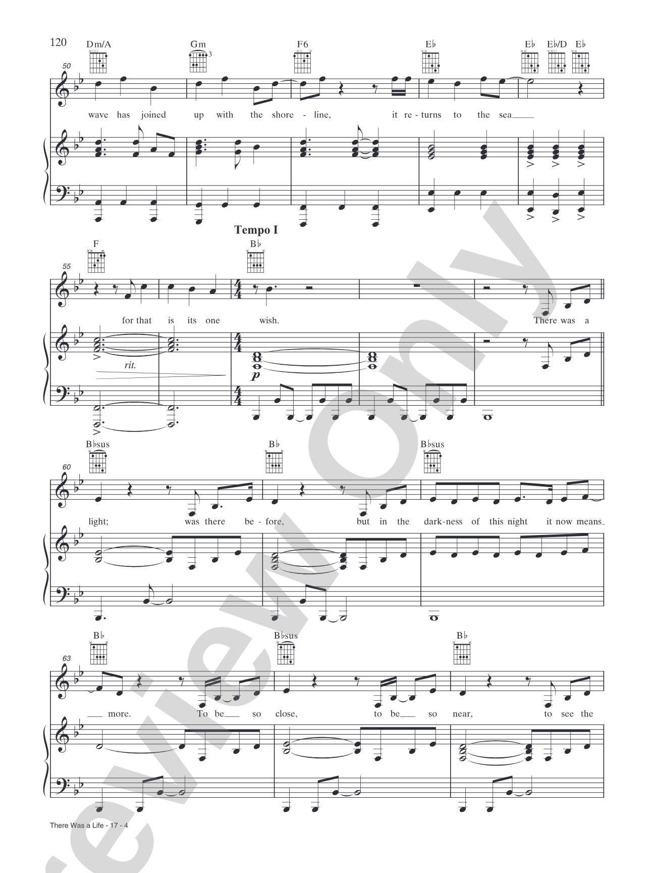 There Was a Life: Piano/Vocal/Chords