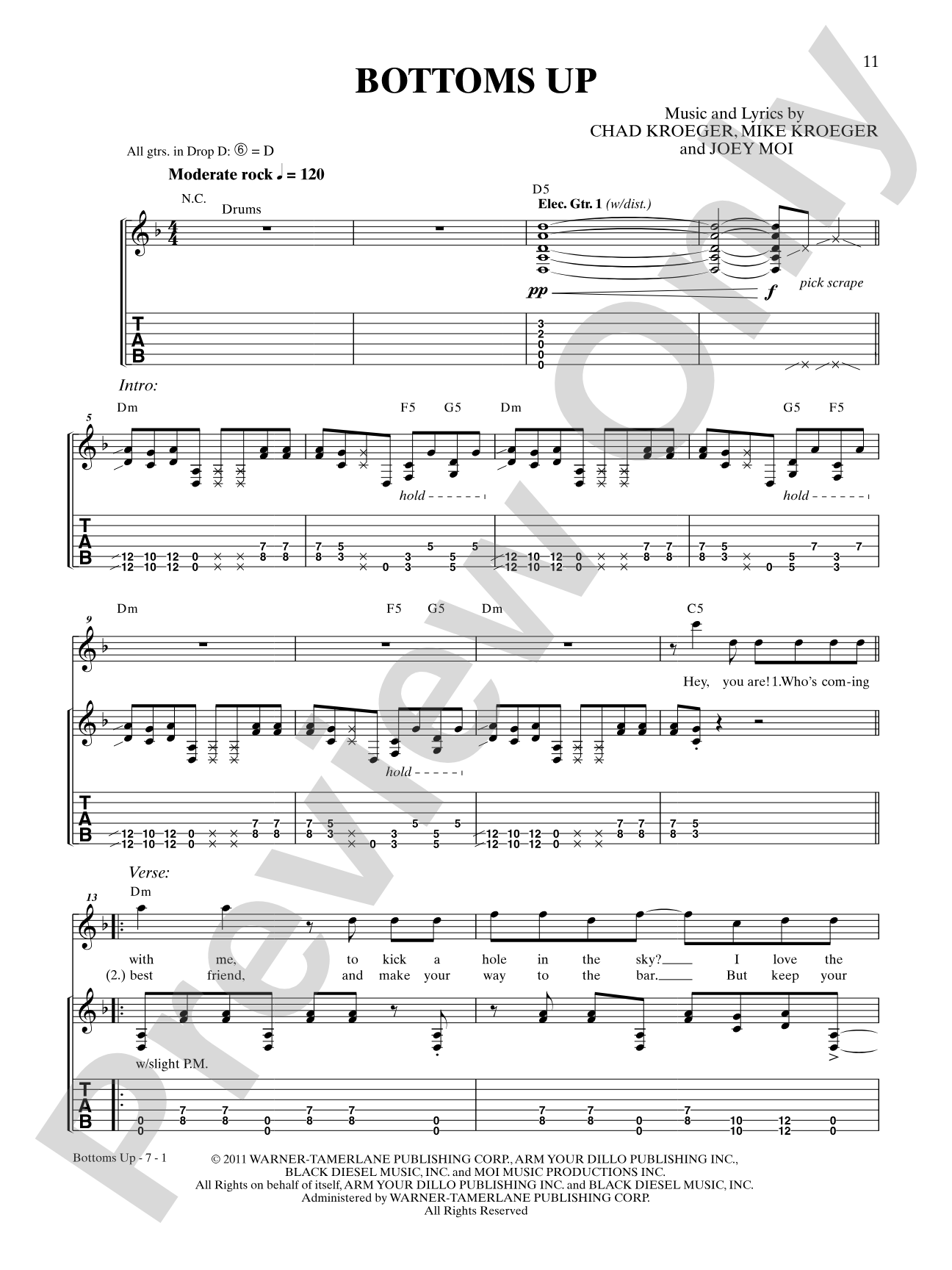Bottoms Up: Authentic Guitar TAB