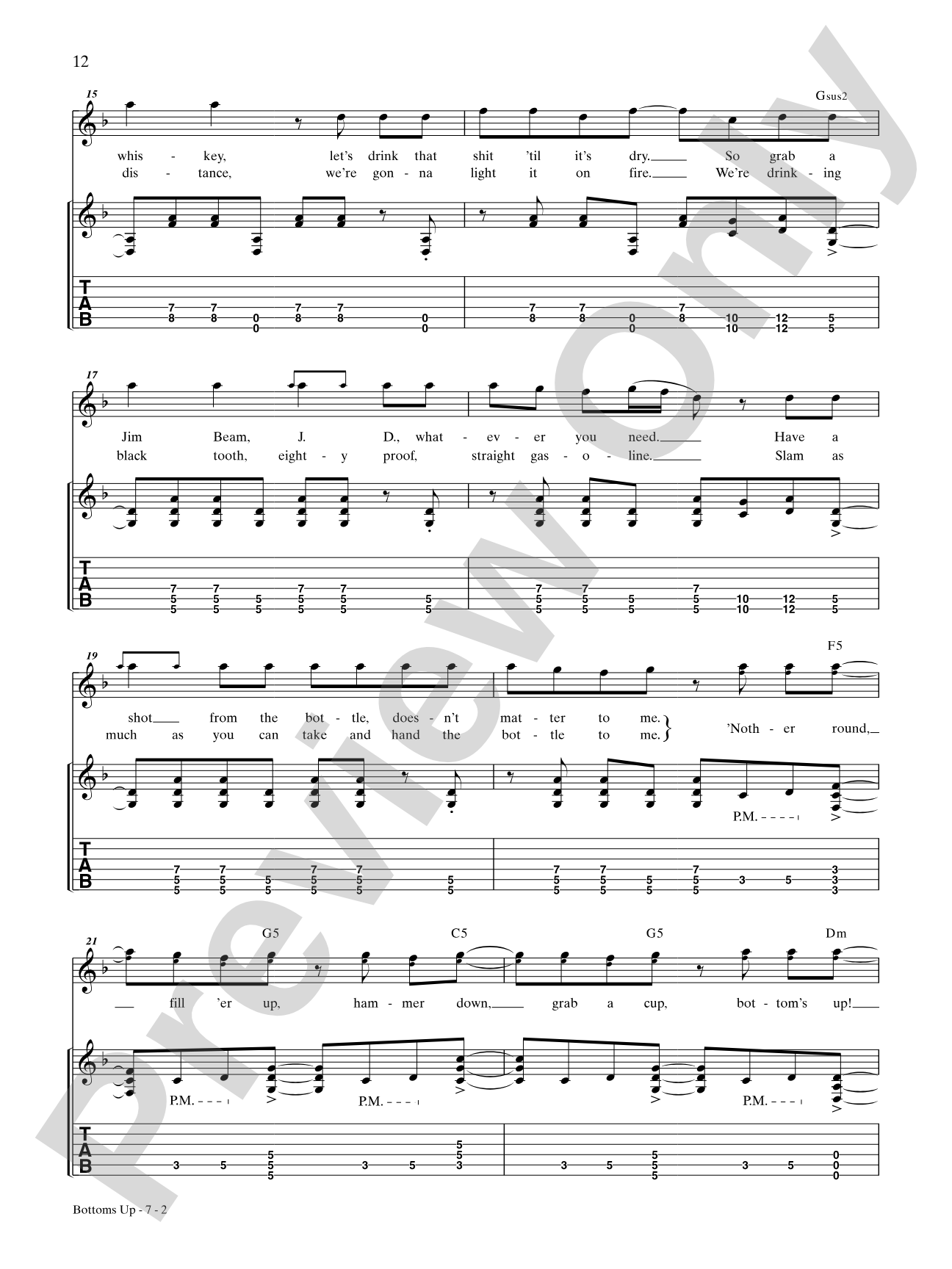 Bottoms Up: Authentic Guitar TAB