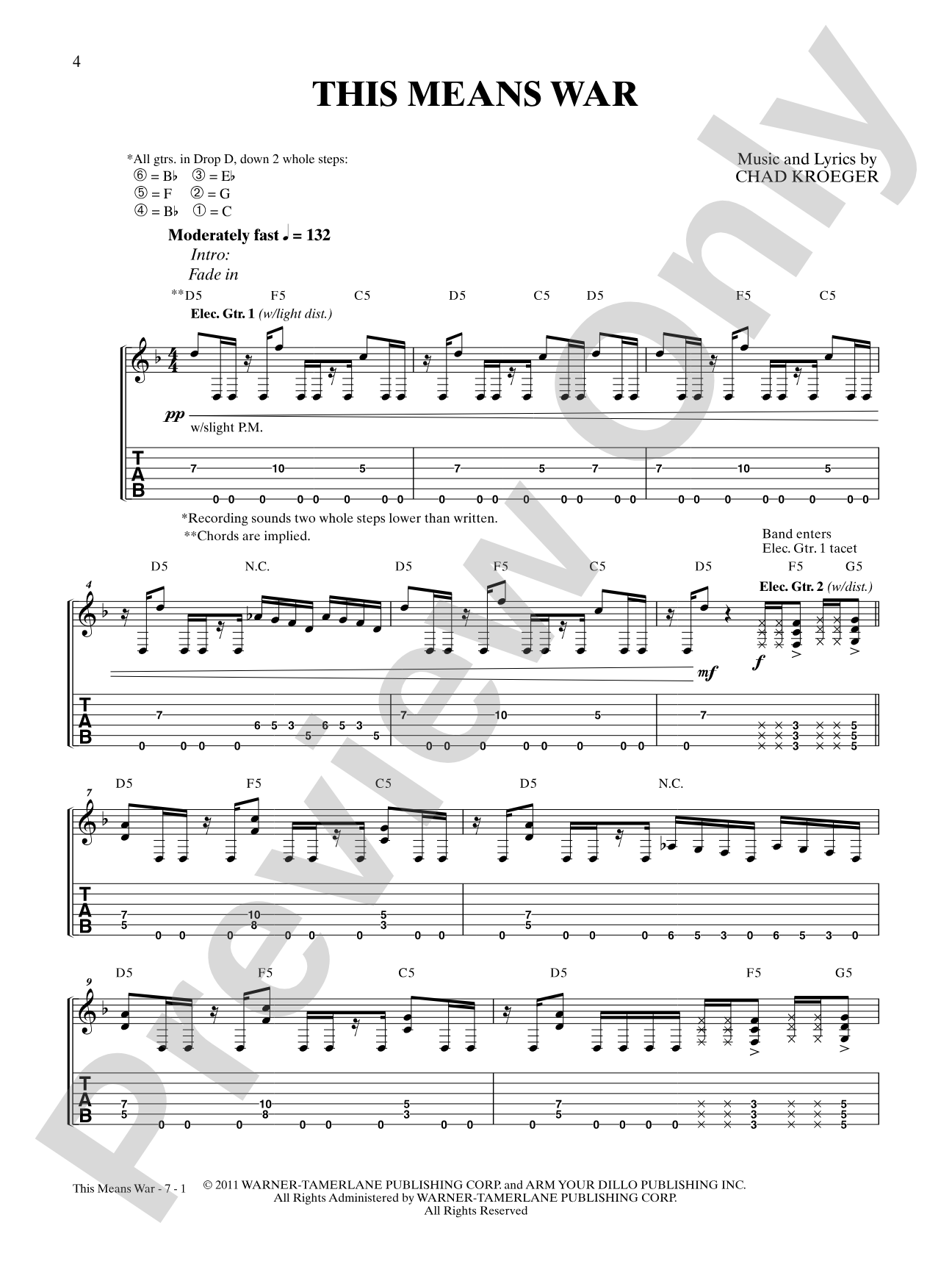 This Means War: Authentic Guitar TAB