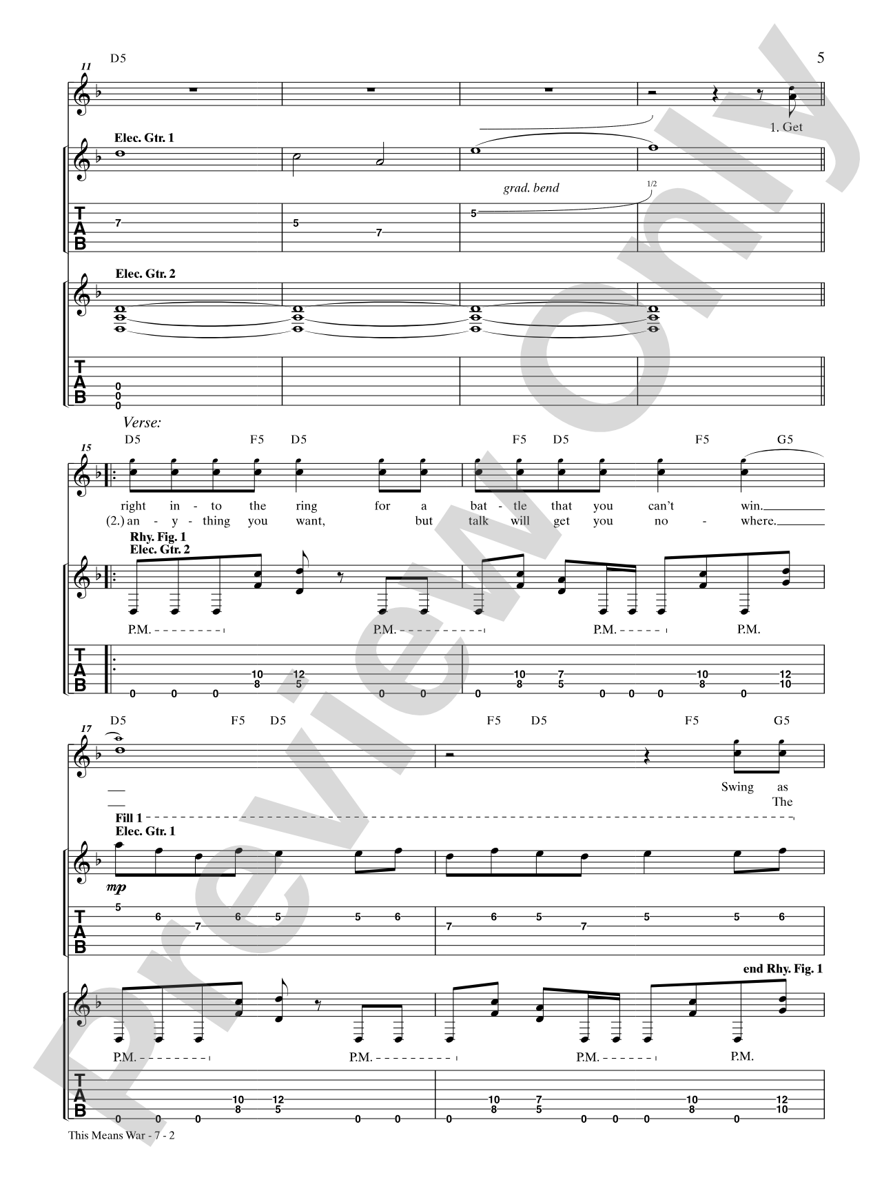 This Means War: Authentic Guitar TAB