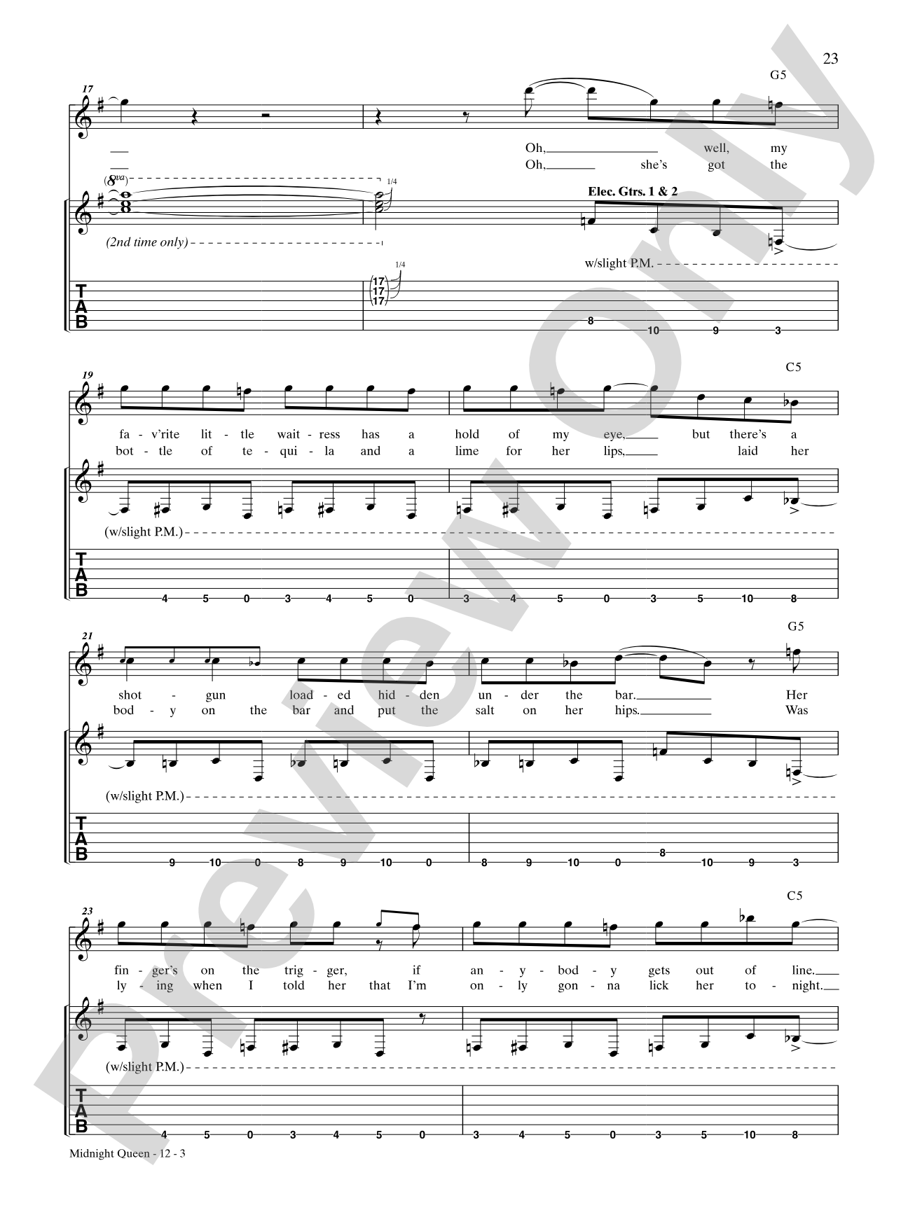 Midnight Queen: Authentic Guitar TAB