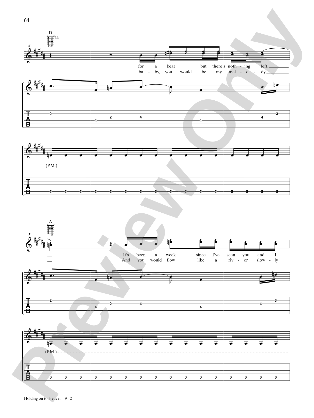 Holding On to Heaven: Authentic Guitar TAB