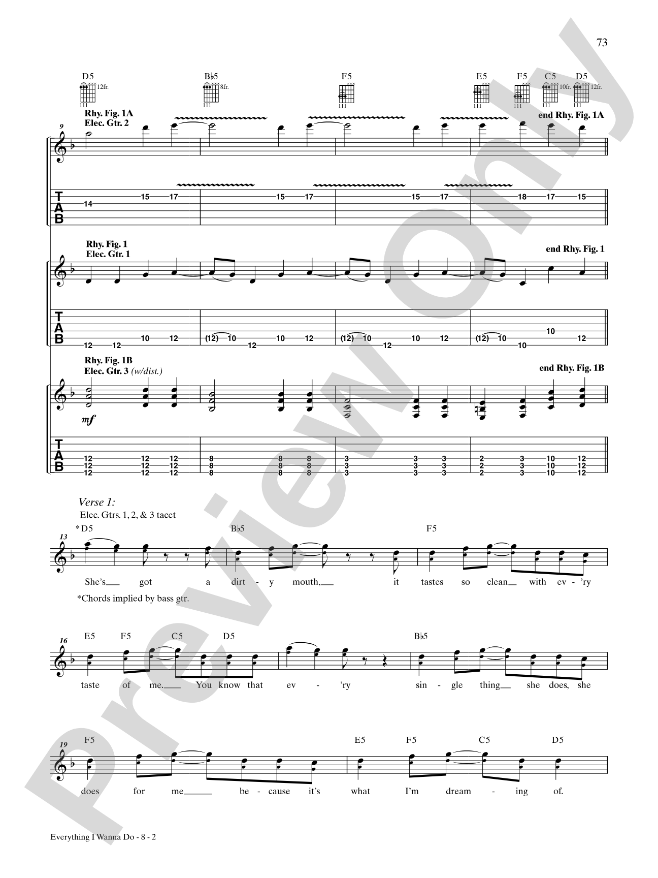 Everything I Wanna Do: Authentic Guitar TAB