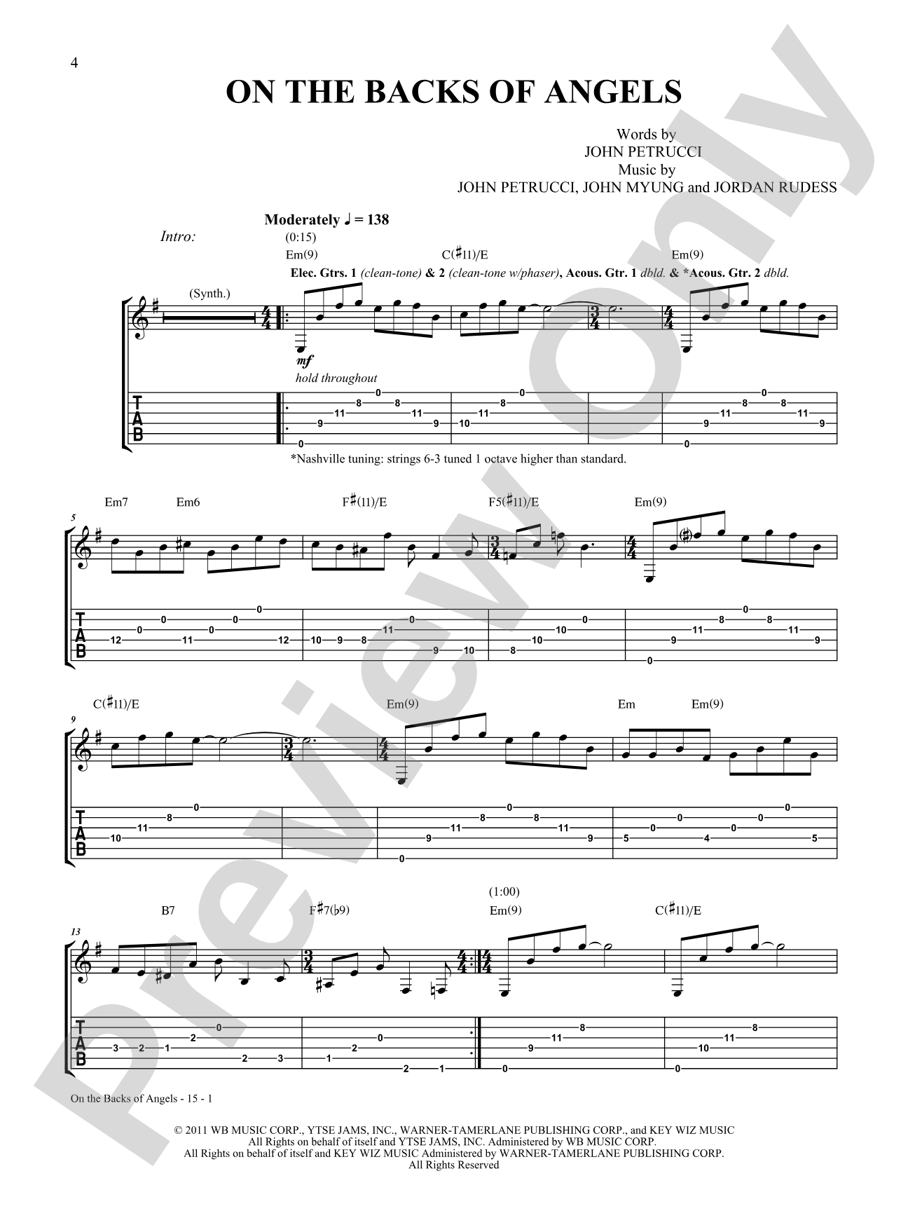 On the Backs of Angels: Authentic Guitar TAB