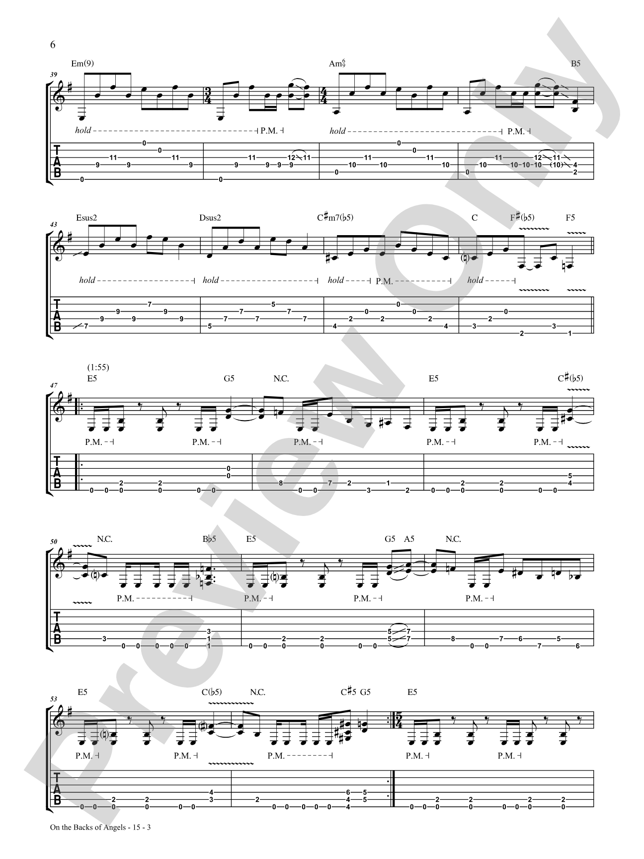 On the Backs of Angels: Authentic Guitar TAB