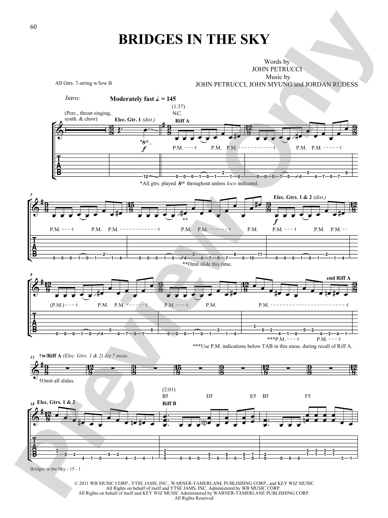 Bridges in the Sky: Authentic Guitar TAB