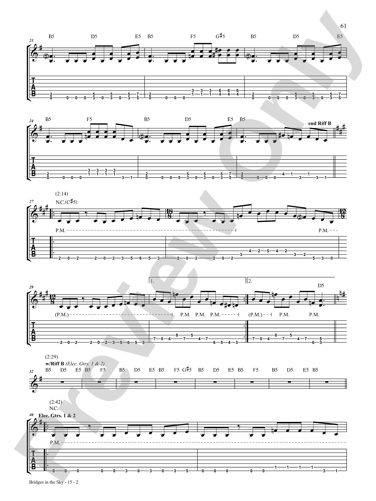 Bridges in the Sky: Authentic Guitar TAB
