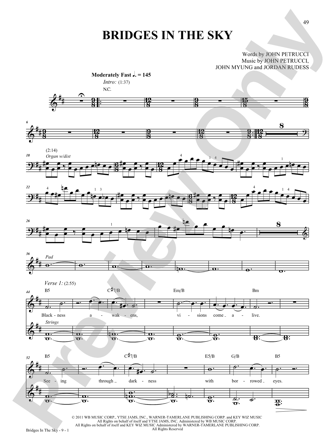 Bridges in the Sky: Piano/Vocal/Chords