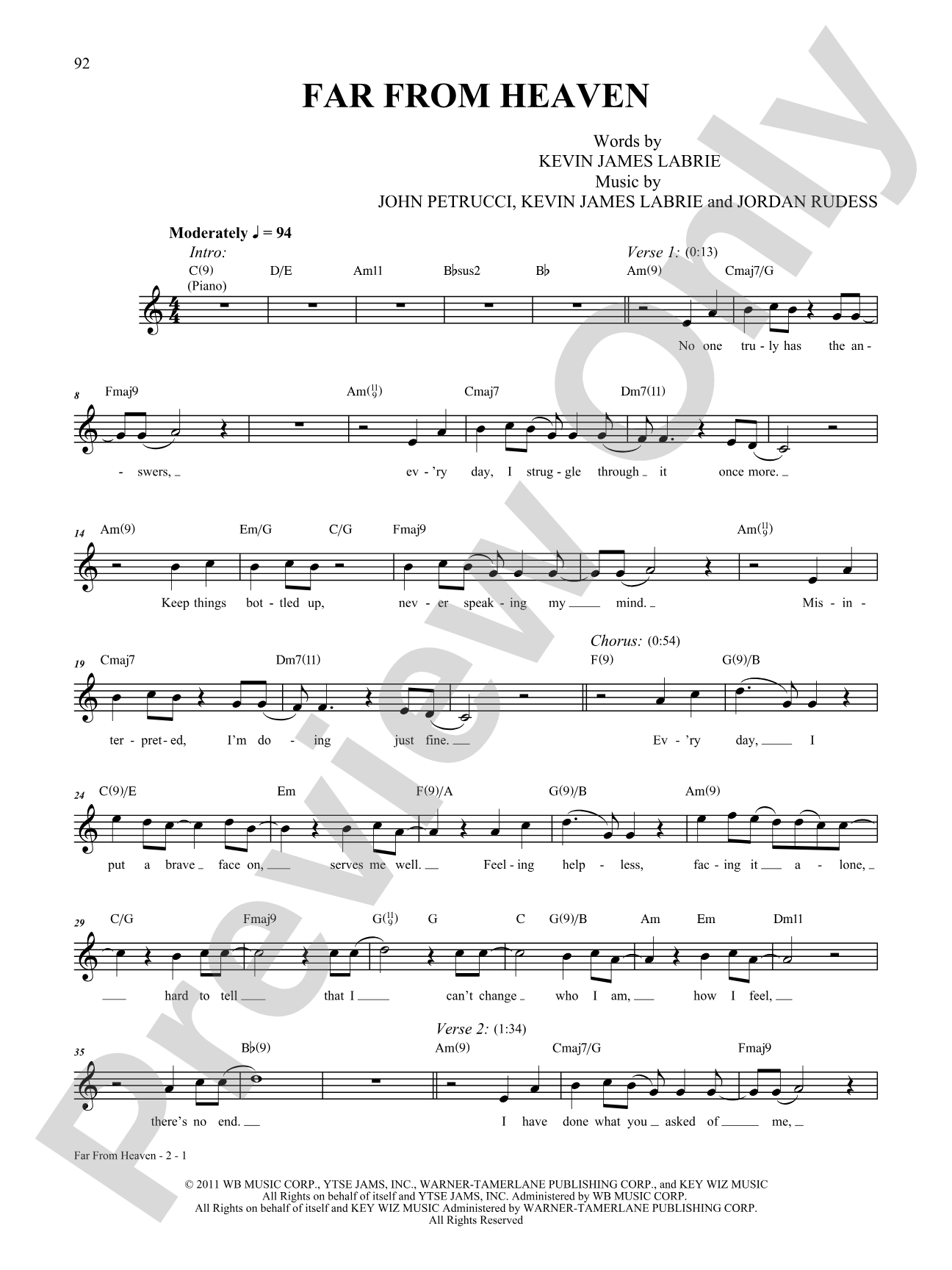 Far From Heaven: Authentic Guitar TAB