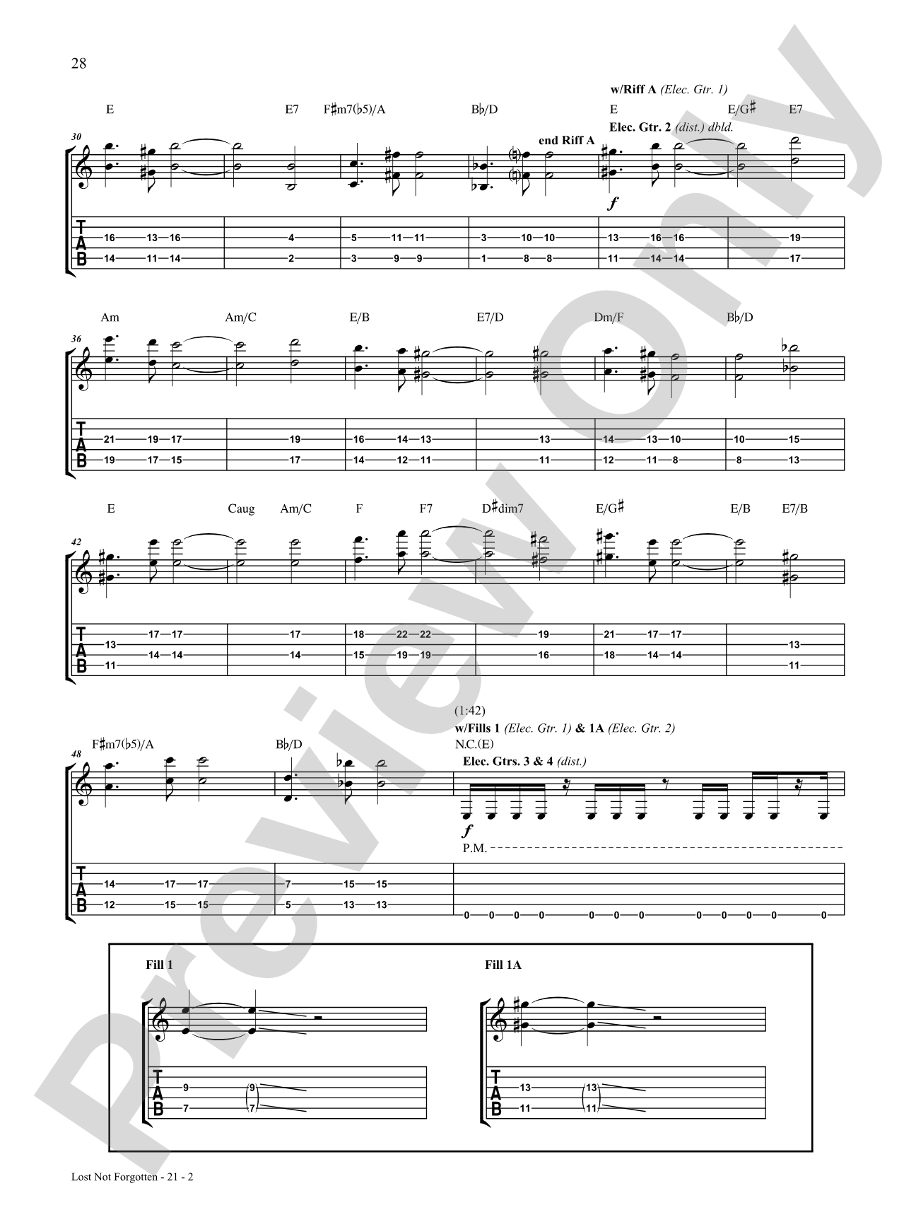 Lost Not Forgotten: Authentic Guitar TAB