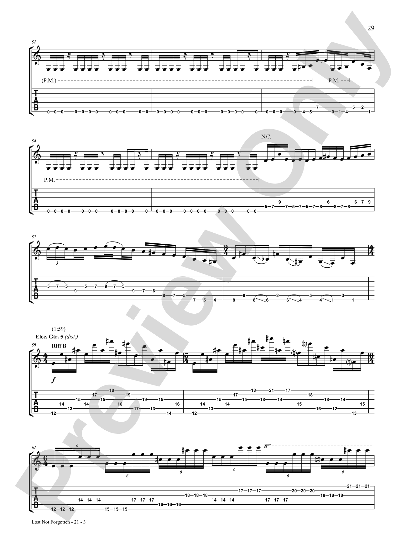 Lost Not Forgotten: Authentic Guitar TAB