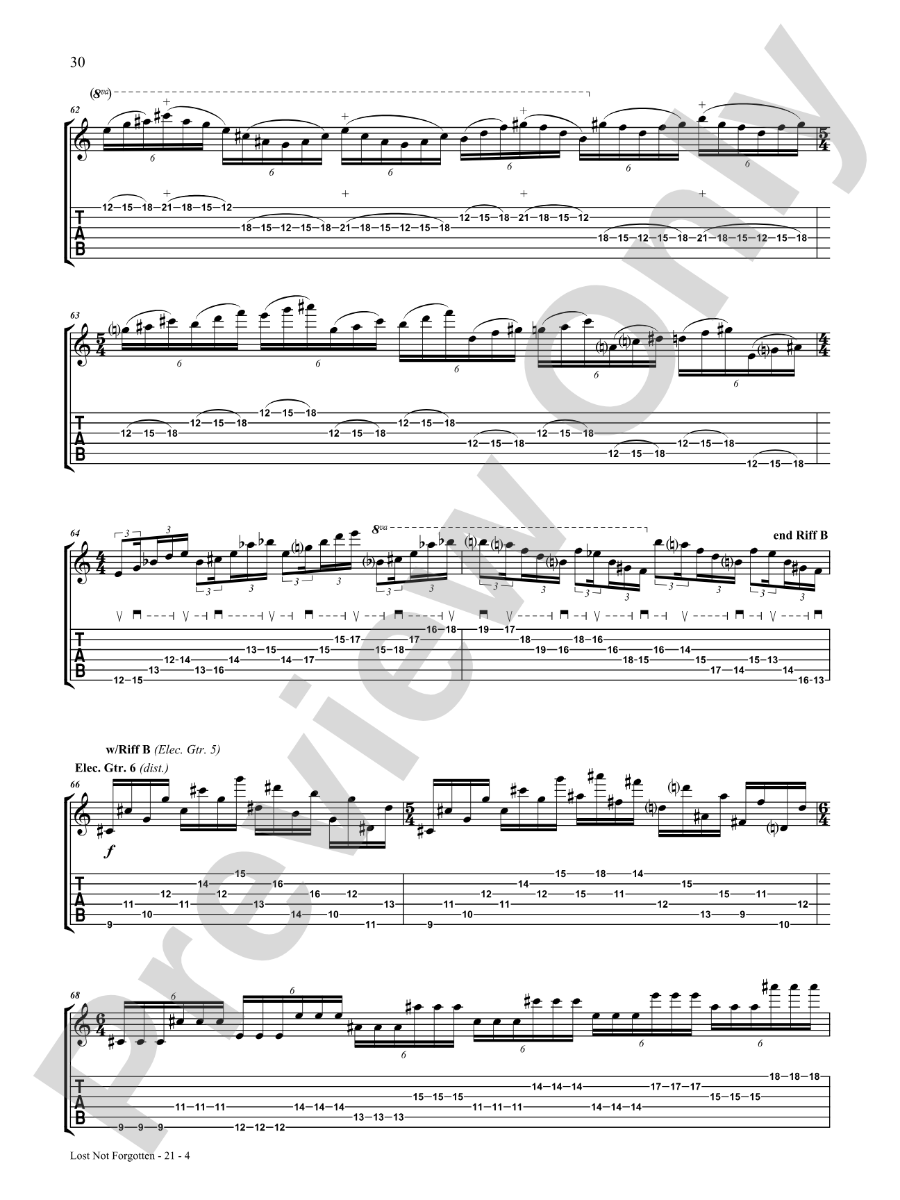 Lost Not Forgotten: Authentic Guitar TAB