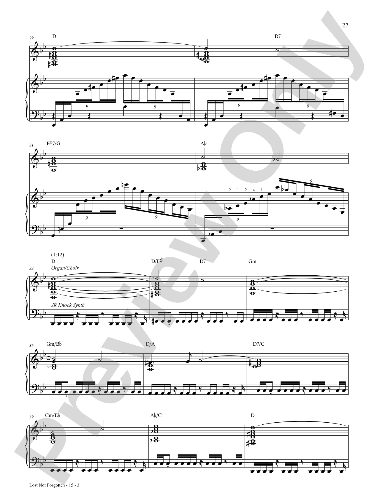 Lost Not Forgotten: Piano/Vocal/Chords