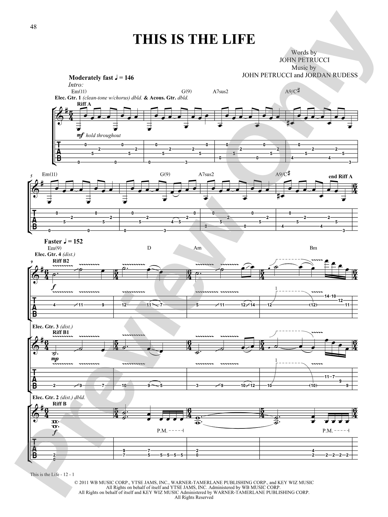 This is the Life: Authentic Guitar TAB | Dream Theater | Digital