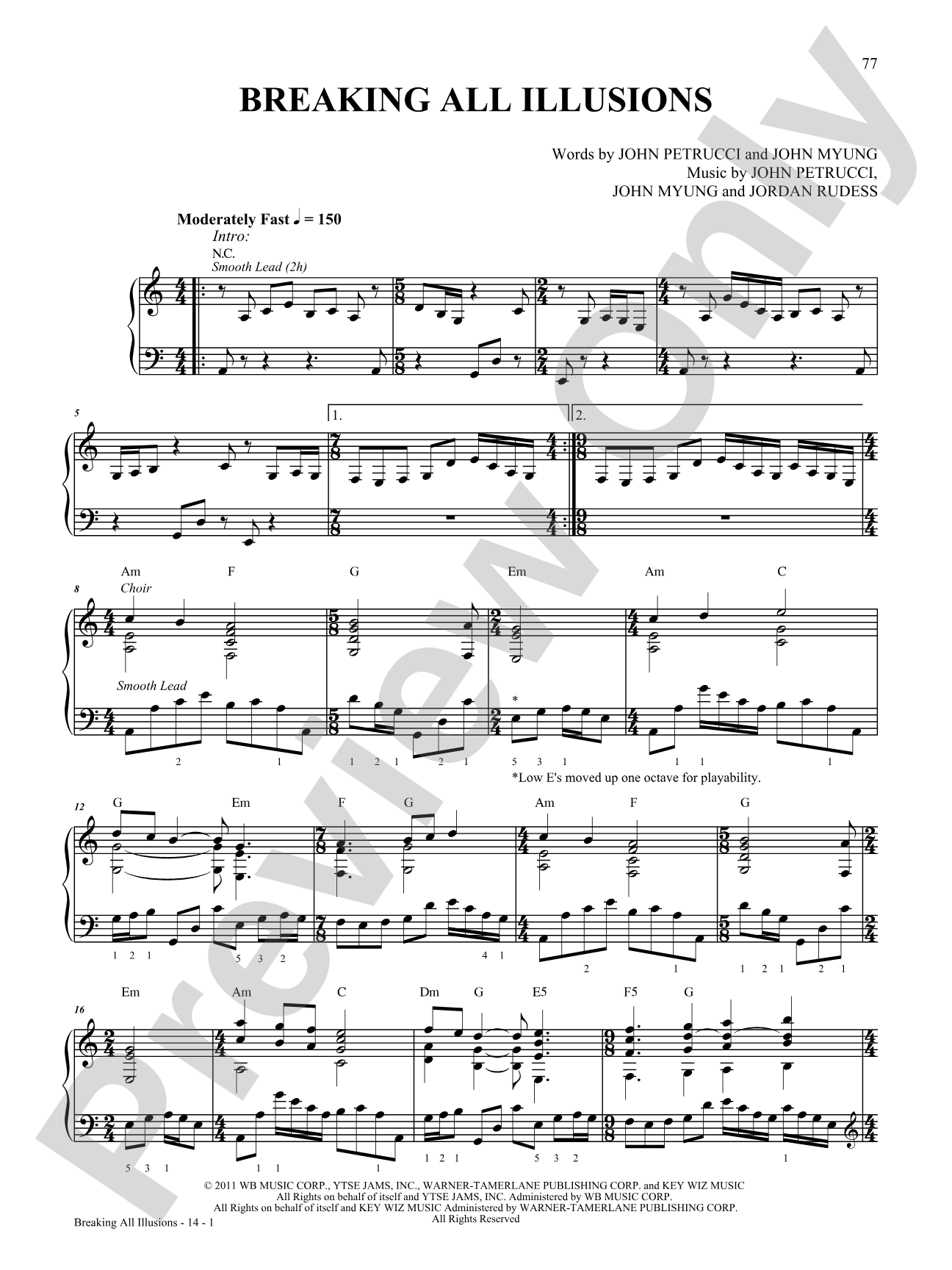 Breaking All Illusions: Piano/Vocal/Chords