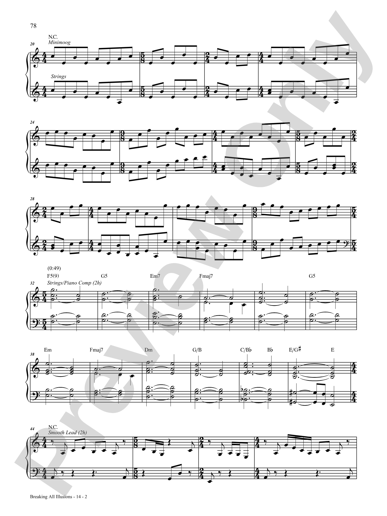 Breaking All Illusions: Piano/Vocal/Chords